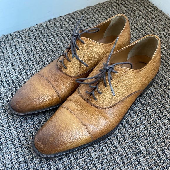 kenneth cole command chief cognac dress shoe